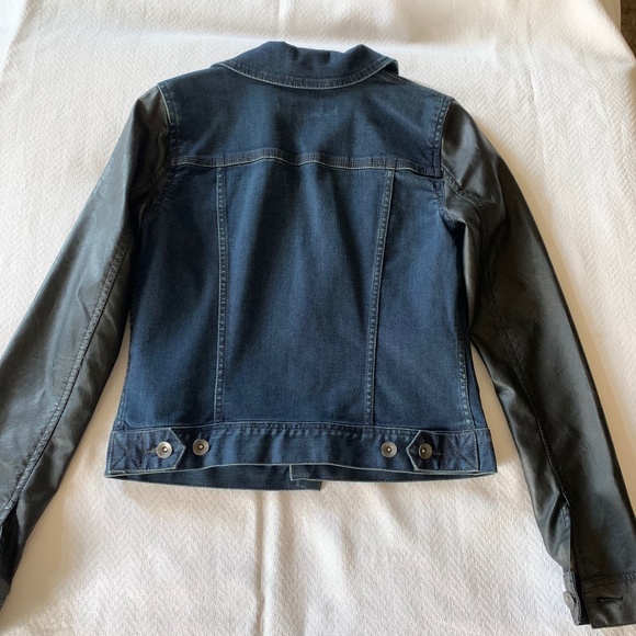 Calvin Klein Jean and Faux Leather Jacket, XS, Blue - Picture 2 of 9